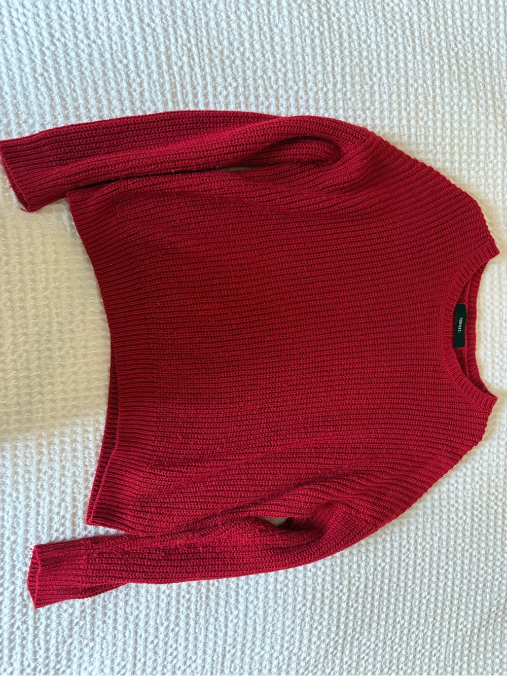Forever 21 Bright Red Crewneck Sweater